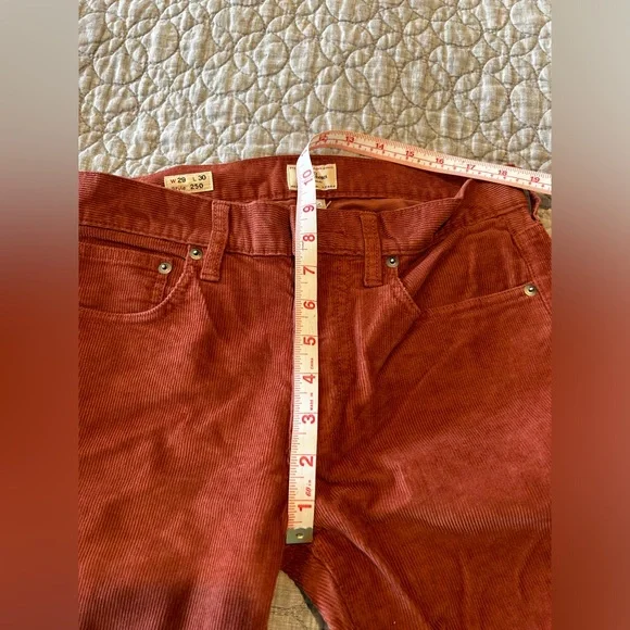 JCrew 250 Tapered Leg Corduroy in Rust NWT